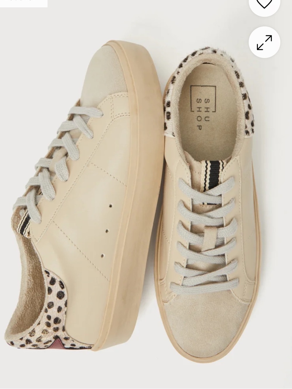 Shu Shop Sienna Gold Cheetah Flatform Lace-Up Sneakers Women’s Size 10 Star